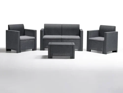 Set da giardino in polipropilene effetto rattan