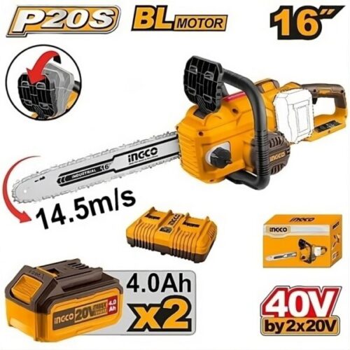 Elettrosega a batteria con 2 batterie 20 v e caricabatteria