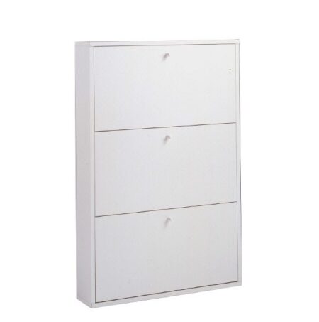 Scarpiera slim 3 ante bianca in nobilitato 75 x 15 xh 110