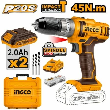 Trapano avvitatore 2 batterie 2 ah +47 accessori