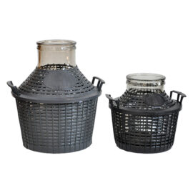 Damigiana in vetro a 'bocca larga' lt.5 - Ø bocca 11,5 cm  senza tappo Senza marca