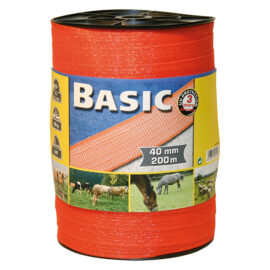 Fettuccia elettrica h 40 mm - 12 fili - mt. 200 arancio Albert kerbl