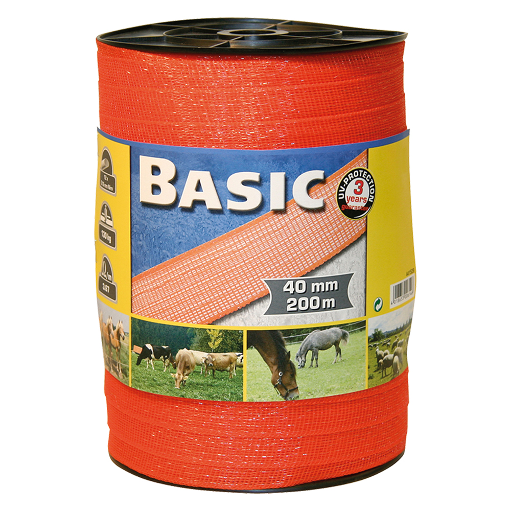 Fettuccia elettrica h 40 mm – 12 fili – mt. 200 arancio Albert kerbl