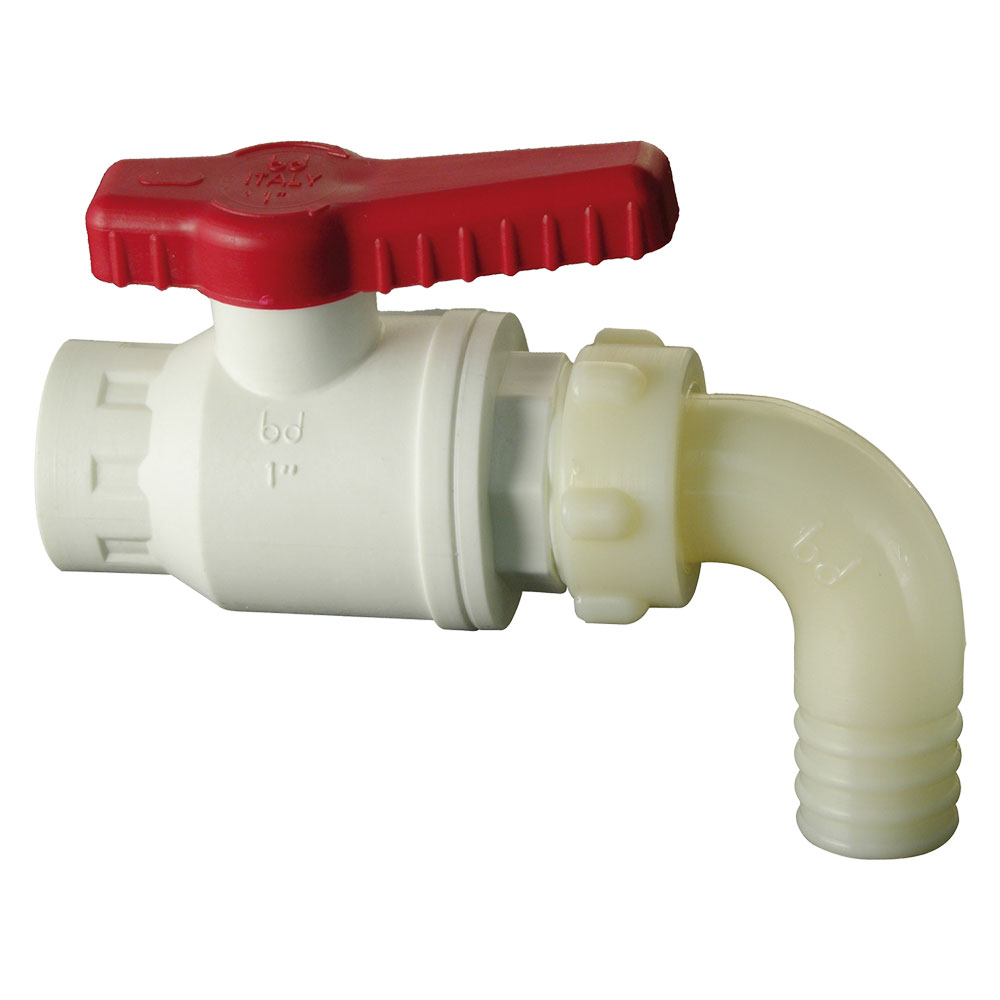 Rubinetto a sfera con portagomma curvo 1 x 30 Bucchi