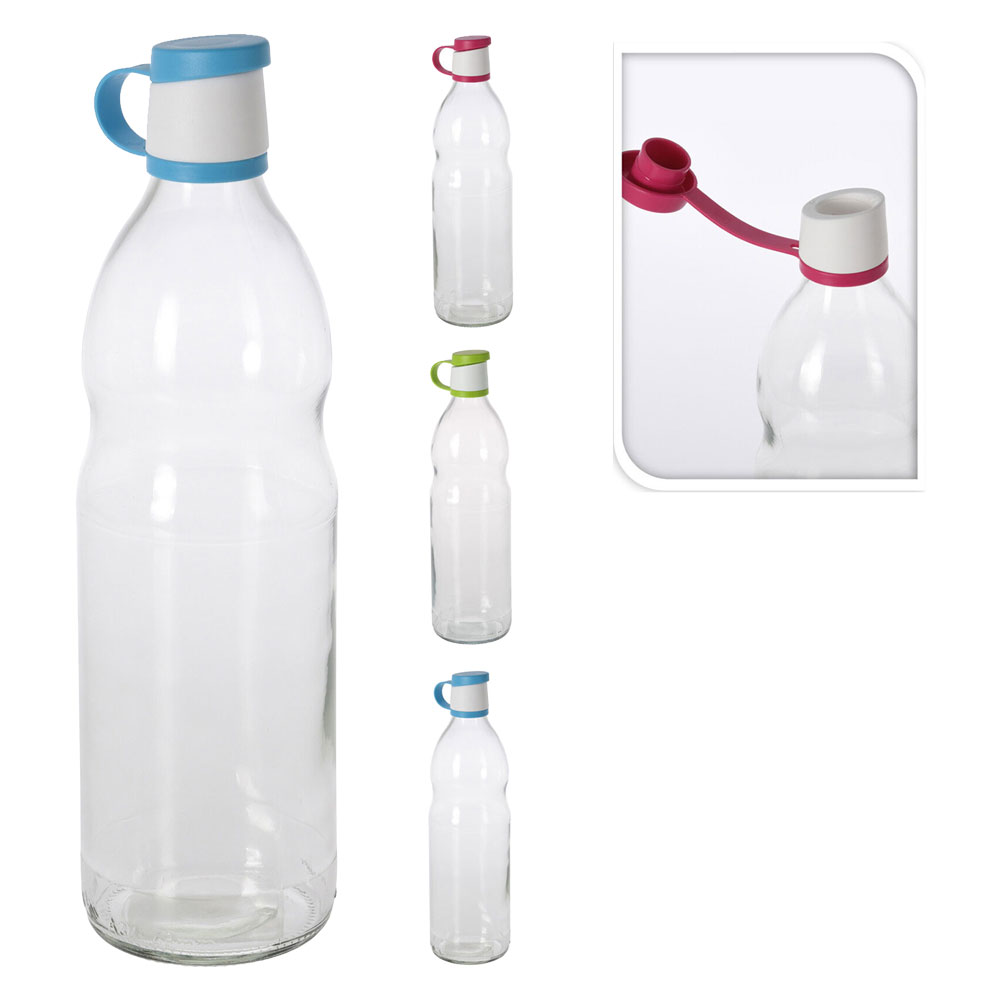 Bottiglia in vetro ‘colorata’ 1000 ml – colori assortiti Senza marca