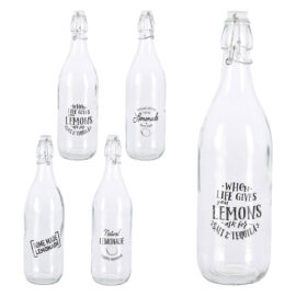 Bottiglia in vetro 'decorata' 1000 ml Senza marca