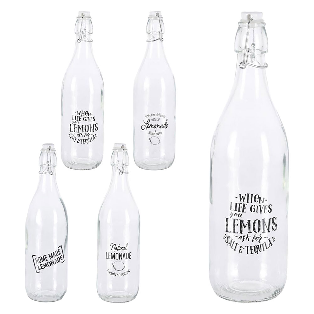 Bottiglia in vetro ‘decorata’ 1000 ml Senza marca