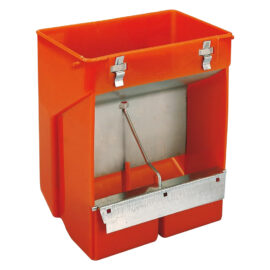 Mangiatoia a tramoggia per conigli 2 scomparti - con coperchio Novital