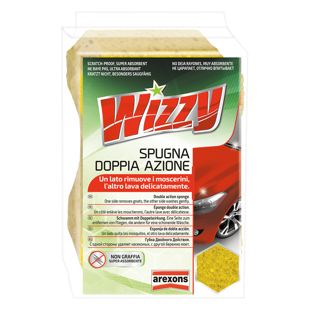 Spugna lavaggio auto doppia azione ‘wizzy’ cm 16 x 10,5 x 7 Arexons