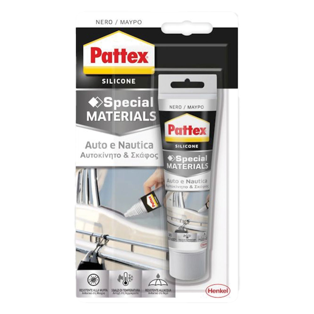 Silicone acetico ‘auto – nautica’ ral 9005 nero ml 50 Pattex