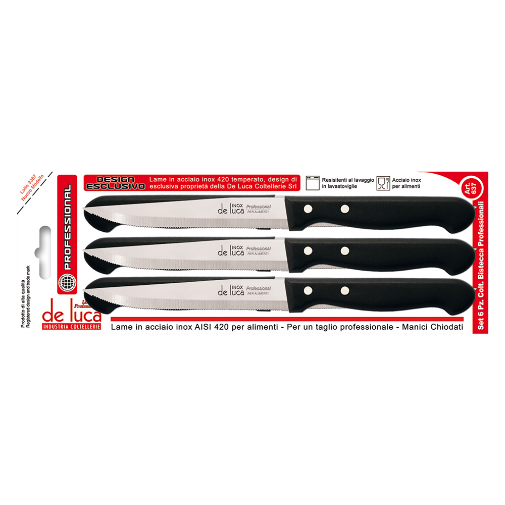 Set coltelli da bistecca 6 pz De luca
