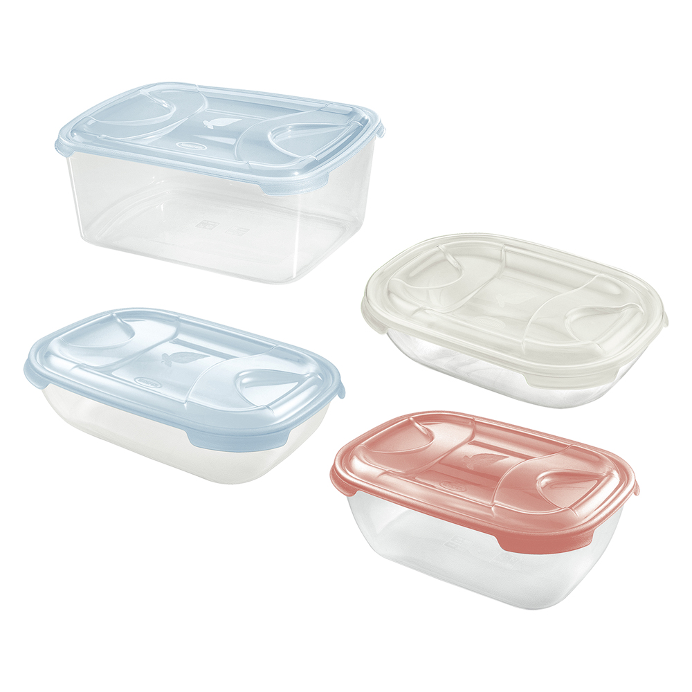 Contenitore rettangolare in plastica ‘frigo box’ lt0,5 cm 17x12xh.4,7 acqua trasp. Tontarelli