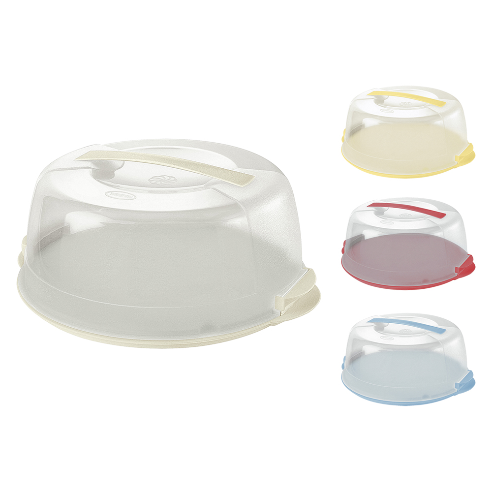 Contenitore porta torte in plastica cm 36,5×32,8xh.15 – bianco Tontarelli