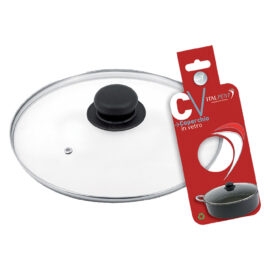 Coperchio in vetro 'black line' Ø cm. 28 Pentalux