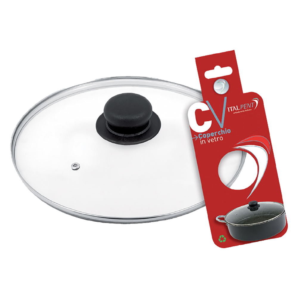 Coperchio in vetro ‘black line’ Ø cm. 18 Pentalux