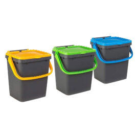 Pattumiera per raccolta differenziata 'ecoplus' 50 lt.- cm 43 x 41 x h 54 grigio + coperchio colorato Ecoplast