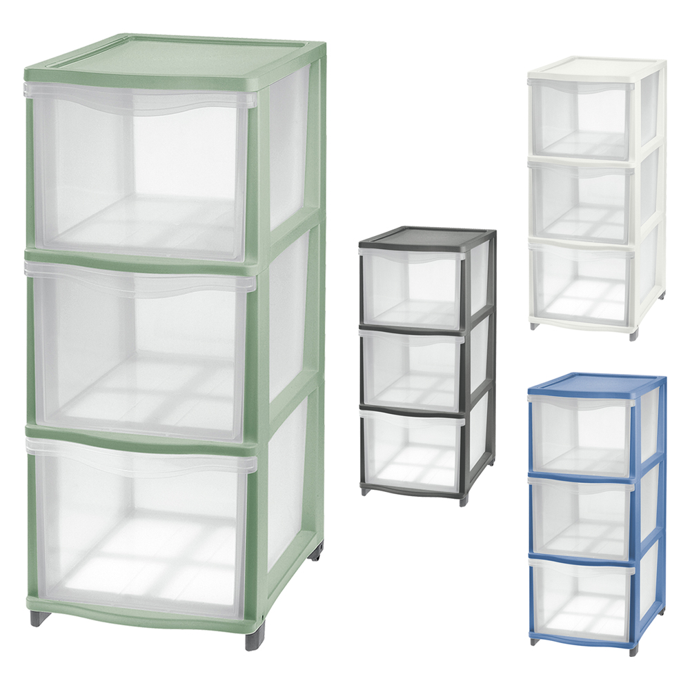 Cassettiera ‘cover line’ colore trasparente/bianco Tontarelli