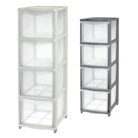 Cassettiera 'cover line' colore trasparente/grafite Tontarelli