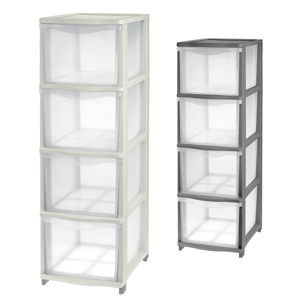 Cassettiera ‘cover line’ colore trasparente/bianco Tontarelli