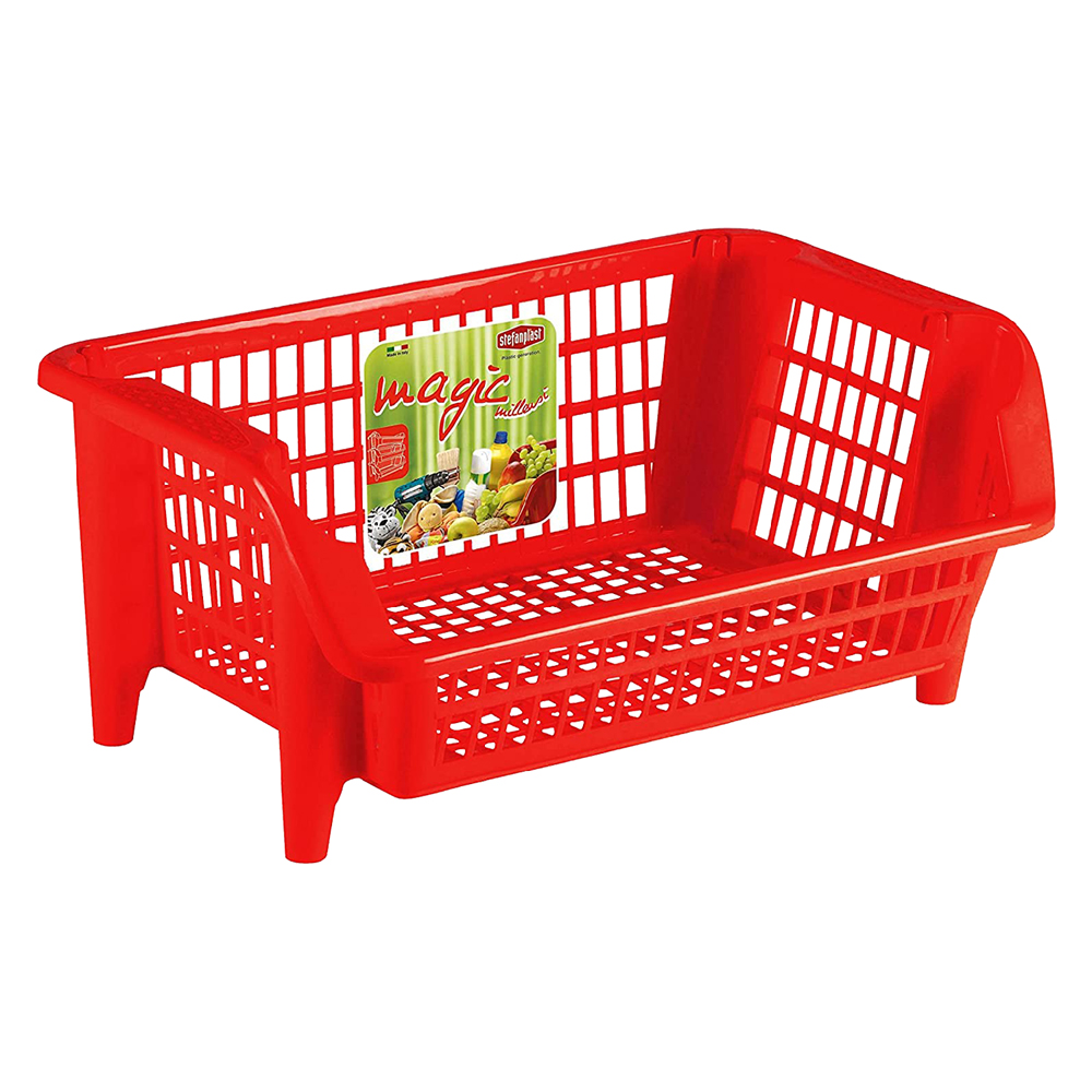 Cestello impilabile ‘bocca di lupo’ col. bianco – cm 54 x  38 h 24 Stefanplast