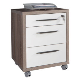 Cassettiera ufficio 3 cassetti linea 'disegno' cm. 45 x 48 x h.63 - cemento/bianco Composad