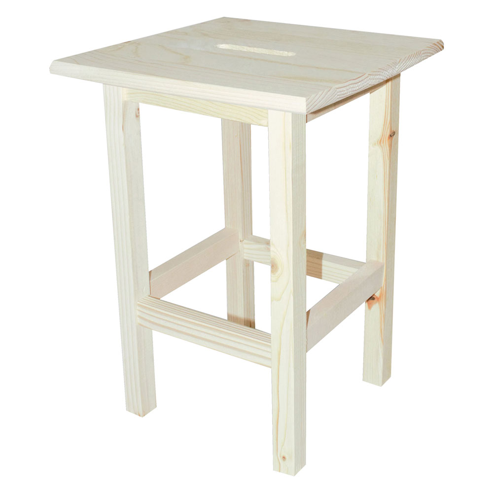 Sgabello ‘alto’ cm 30 x 30 x h 45 – legno chiaro Senza marca