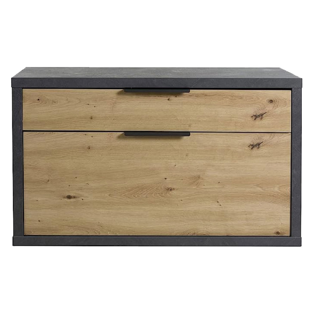 Panca monocassetto 1 ribalta linea ‘segno’ cm. 35 x 85 x h.52 – rovere/grigio Composad