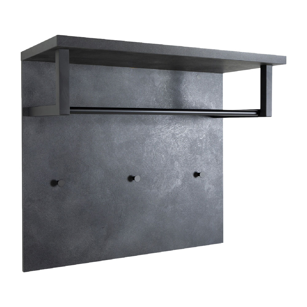 Pensile ingresso appendiabiti linea ‘segno’ cm. 35 x 82 x h.71 – cemento Composad