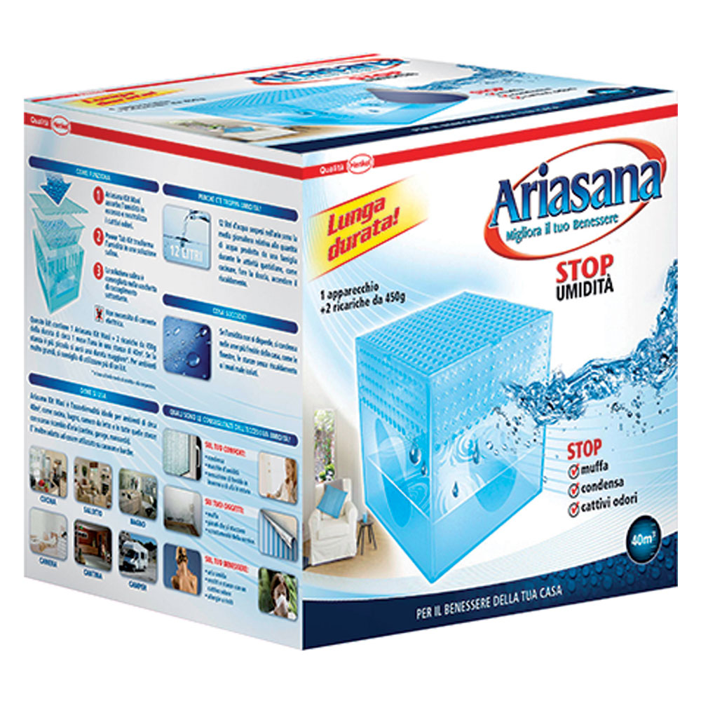 Assorbiumidita’ in kit ‘ariasana’ kit 1 vaschetta+2 ricariche 450 gr. Ariasana