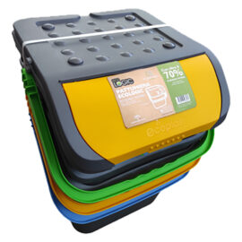 Pattumiera per raccolta differenziata set 'ecologic tris' cm 38 x 36,5 x h.37 - 28 lt. (misura singolo secchio) Ecoplast