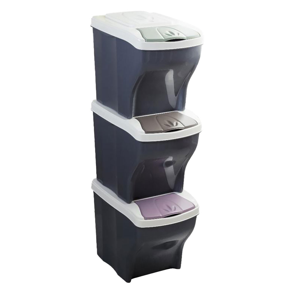 Pattumiera raccolta differenziata set ‘poker tris’ 20 lt. cm 28 x 40 x 31 h Bama