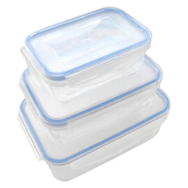 Contenitore rettangolare in plastica set 'superlock' kit 3 pezzi - lt 0,24 / 0,5 / 1,0 Ecoplast