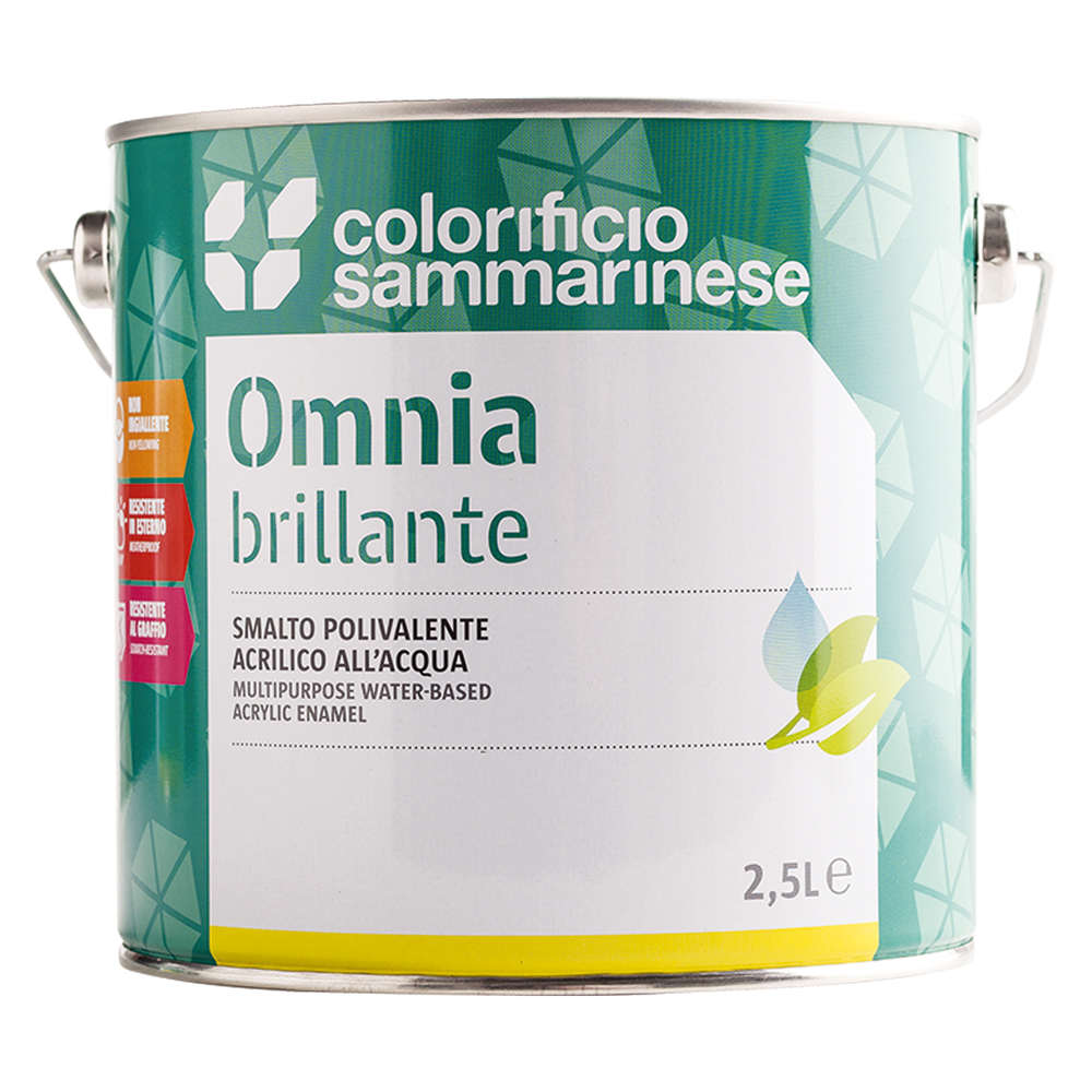 Smalto all’acqua ‘omnia’ lt. 0,750 bianco brillante Colorificio sammarinese