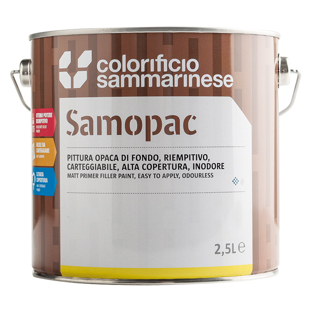 Pittura opaca di fondo ‘samopac’ lt. 0,5 Colorificio sammarinese