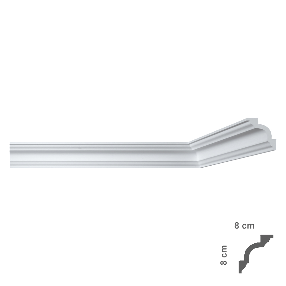 Cornice decorativa per soffitto mod. i780 – mm. 80×80 Bovelacci
