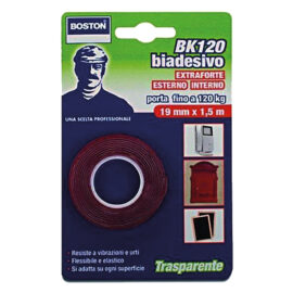 Nastro biadesivo extra forte invisibile mm. 19 x 1,5 mt Boston