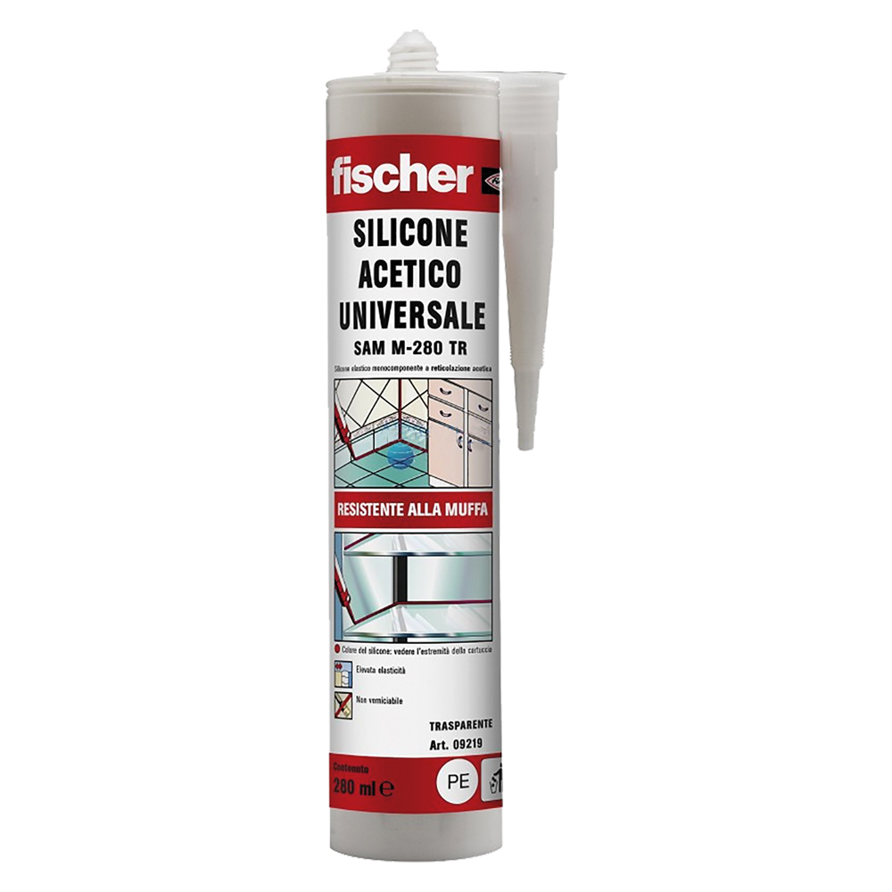 Silicone acetico universale ral 9010 bianco ml 280 Fischer