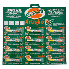 Adesivo cianocrilato 'artiglio cianowil' gr.3 - 12 tubetti display appendib. Wilbra