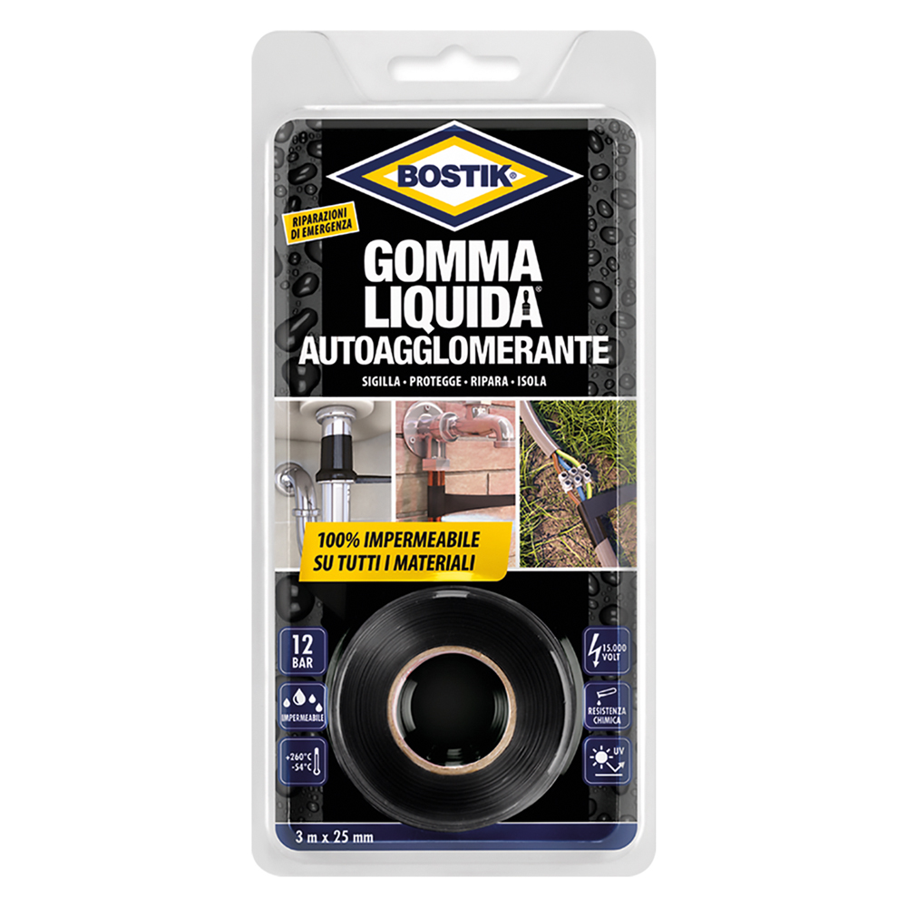 Gomma liquida nastro autoagglomerante mm 25 x 3 mt Bostik