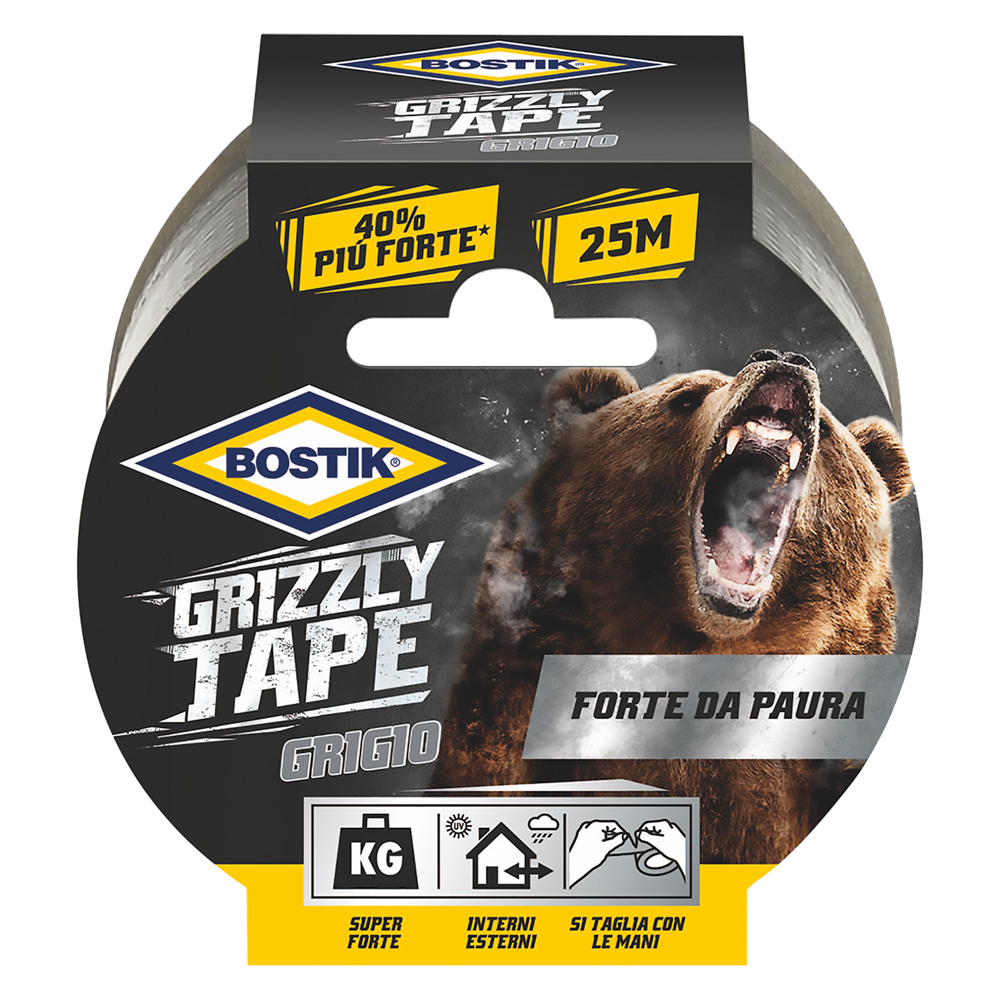 Nastro telato ‘grizzly tape’ mm 50 x 25 mt – grigio Bostik