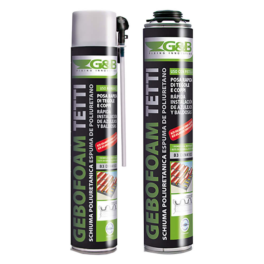 Schiuma poliuretanica tegole e coppi ‘gebofoam’ ml 750 tipo p – per pistola G&b