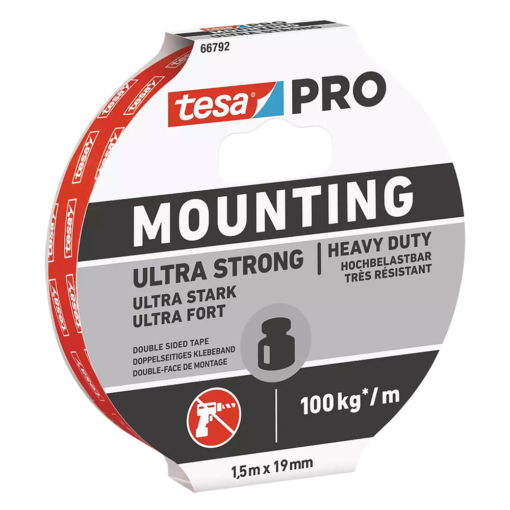 Nastro biadesivo in schiuma ‘ultra strong 66792’ mm 19 x mt. 1,5 Tesa