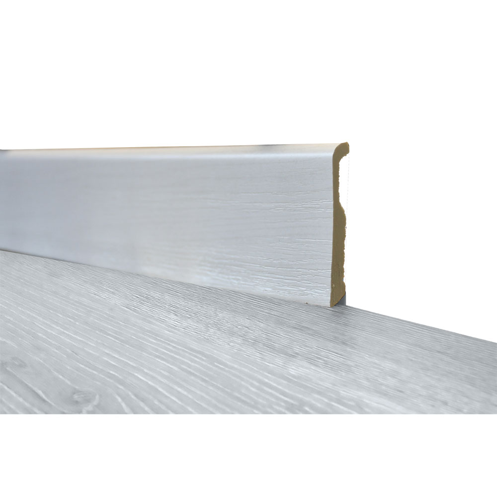 Battiscopa polistirene liscio inciso bianco venato Colorea