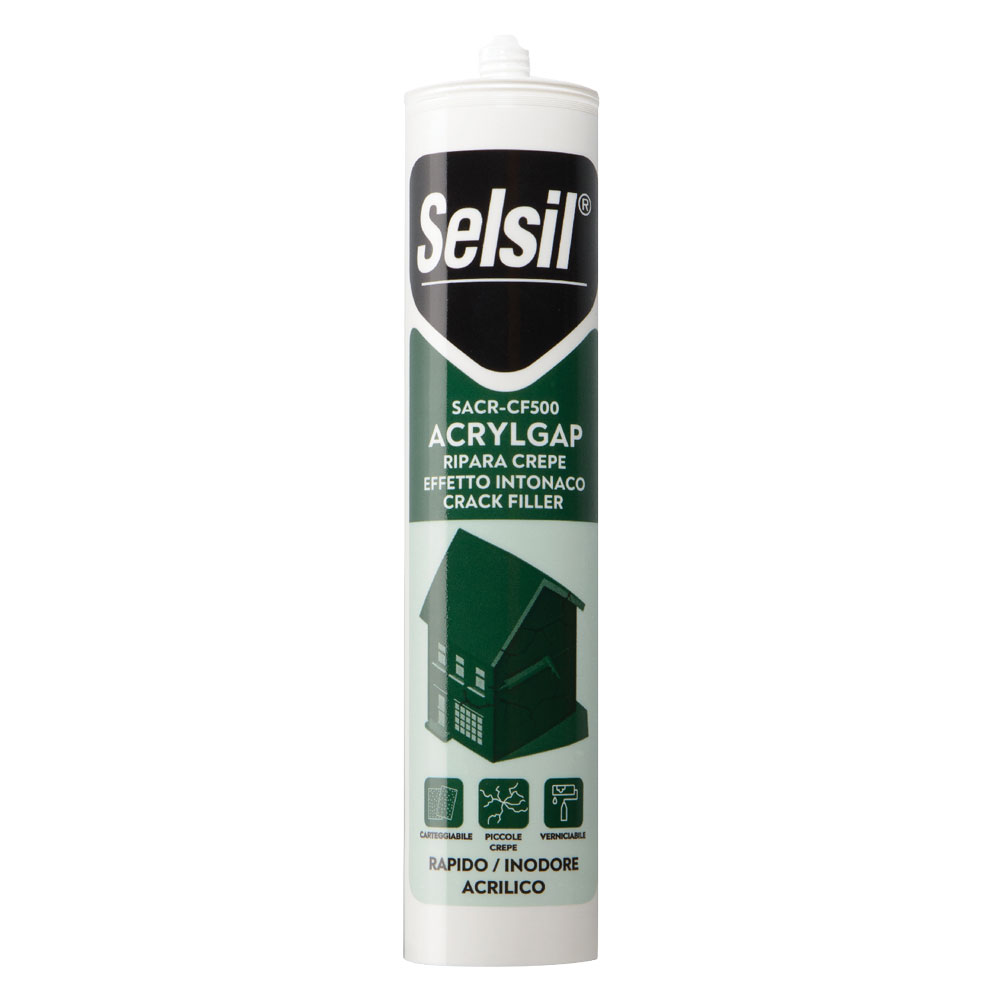 Silicone acrilico effetto ruvido ‘sacr-cf500’ bianco ml 310 (ral 9010) Selsil