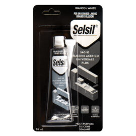 Silicone acetico universale 'sac 100' bianco ml 50 - (ral 9010) tubetto Selsil