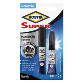 Adesivo istantaneo 'super plastiche' gr. 2 + attivatore da 3 ml Bostik