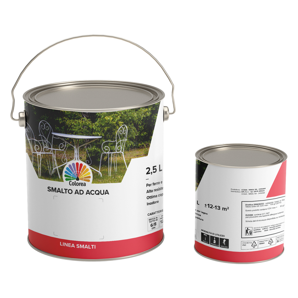 Smalto all’acqua ‘colorea’ lt. 0,750 antracite lucido Colorea