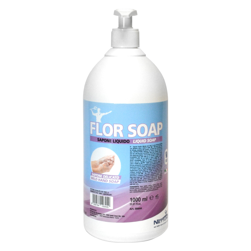 Sapone liquido ‘flor soap’ ml 1000 con dosatore Nettuno