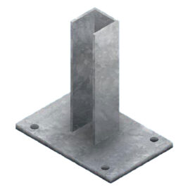 Base supporto per paletto quadro zincata - per paletto mm 50 x 50 Ferro bulloni