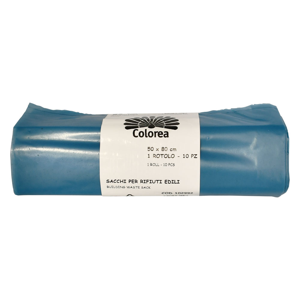 Sacco per macerie cm. 50×80 azzurri – cf.10 pezzi Colorea
